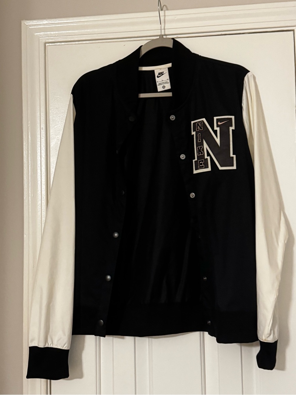 Nike Black and White Letterman Jacket